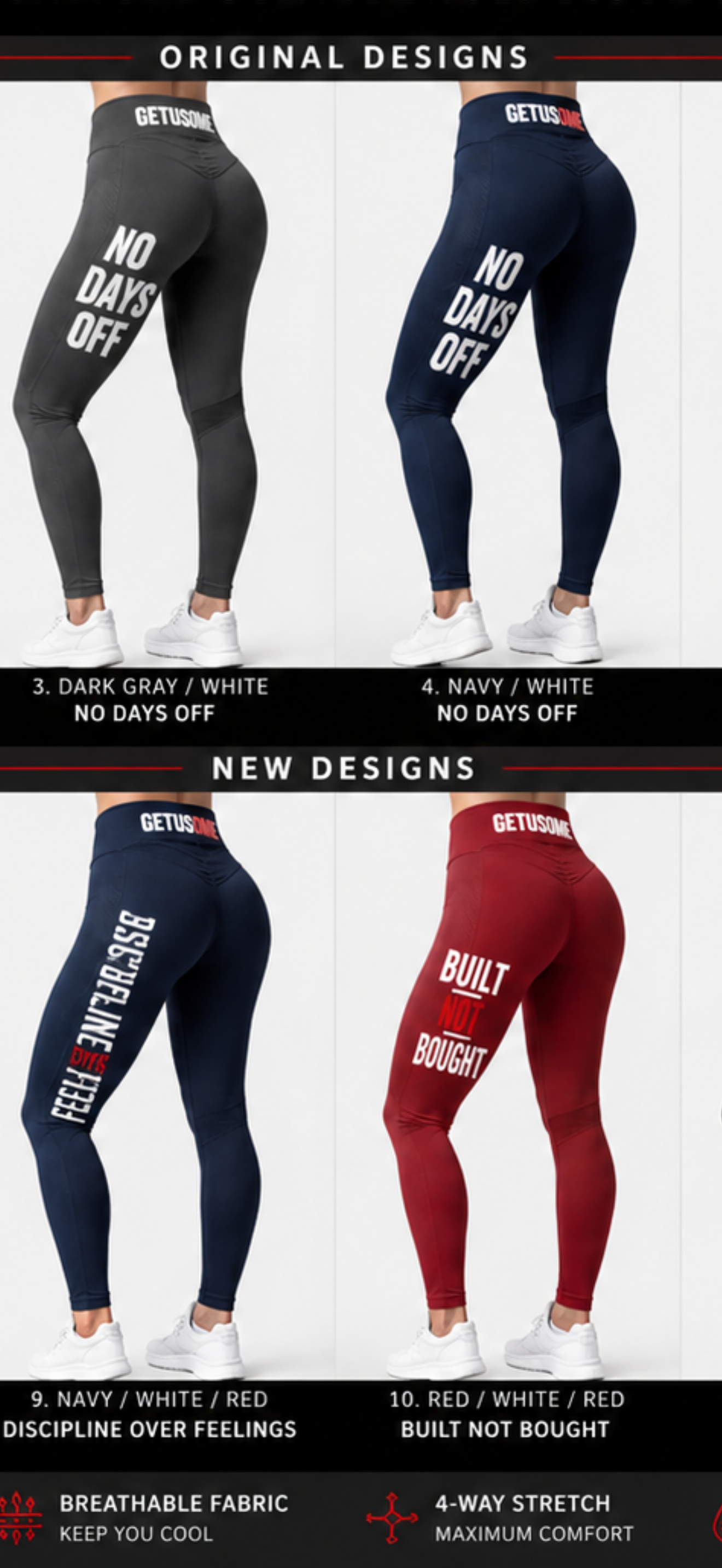 GETUSOME signature sweatshirts, leggings and snapback hats